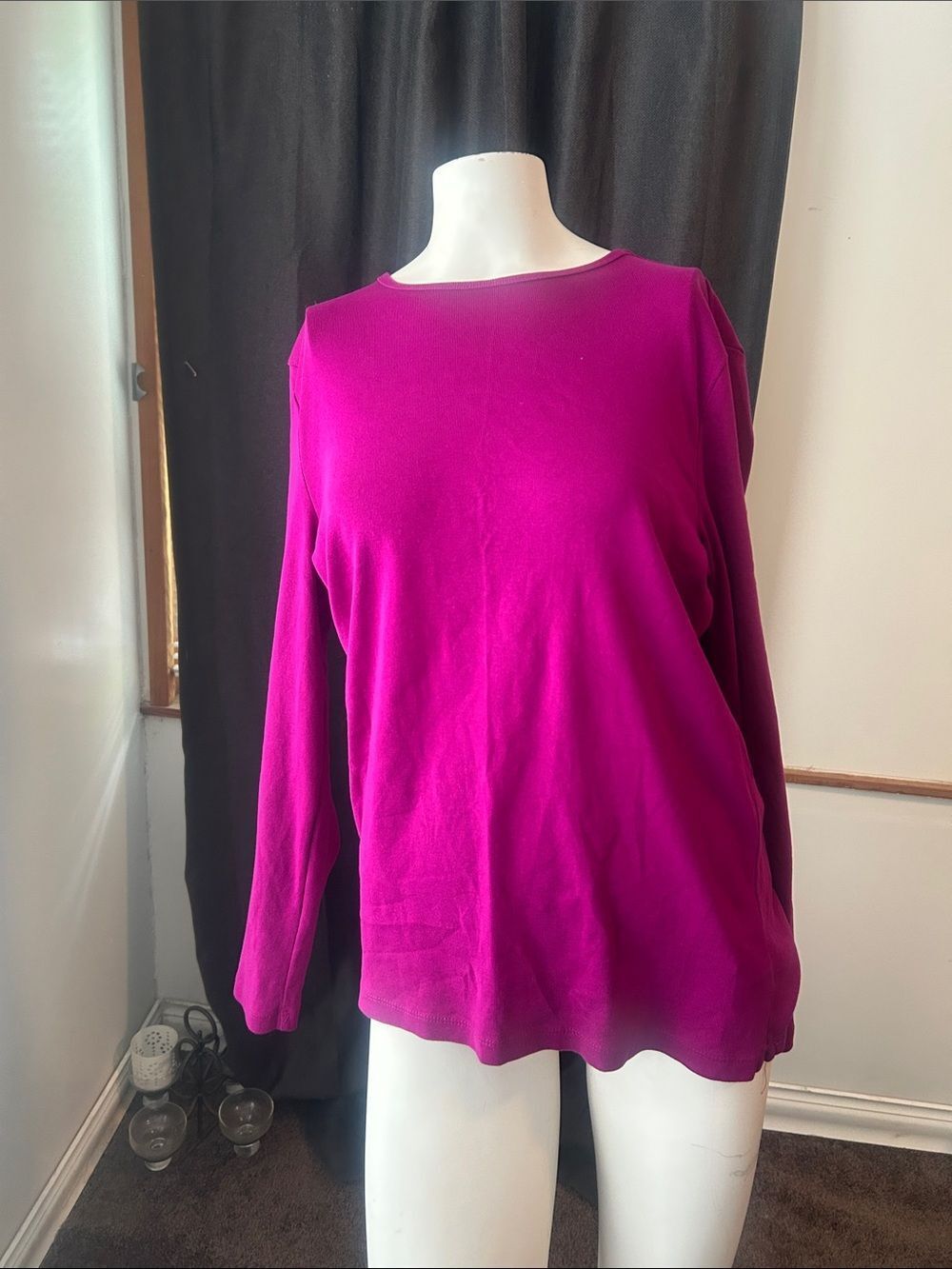 Lauren Ralph Lauren Women's Crewneck Long-Sleeve Top - Magenta